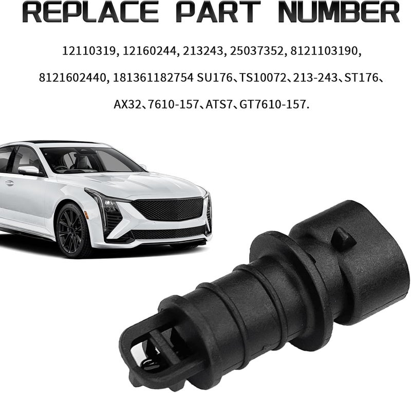 QQWD حساس درجة حرارة هواء المدخول للسيارة، 12160244 213-243 12110319 لشيvrolet Blazer Astro Cavalier Impala Corvette Camaro S10، Buick Century Lesabre، Cadillac، حساس درجة حرارة شحن الهواء - Image 3